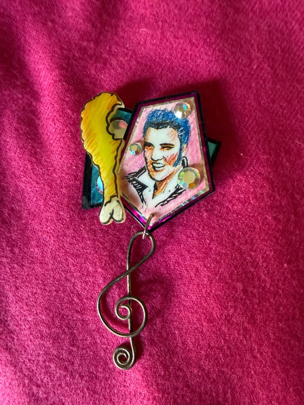 Rare Elvis Acrylic Lapel Pin